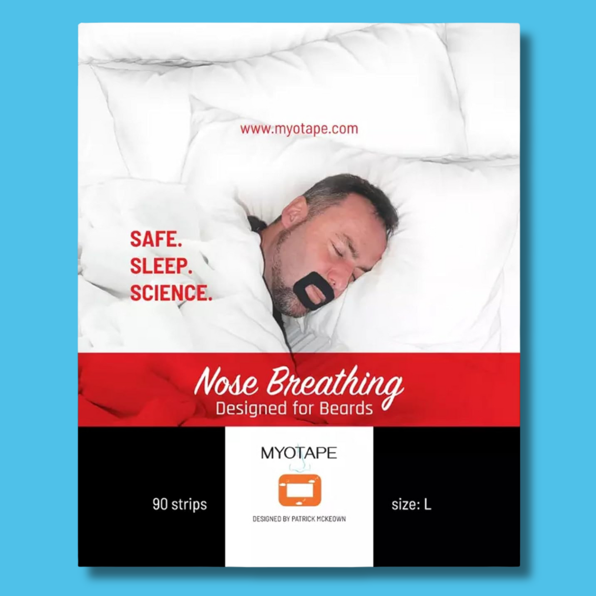 MyoTape Mouth Tape For Beards - 3 Month Supply - Whiter Smile