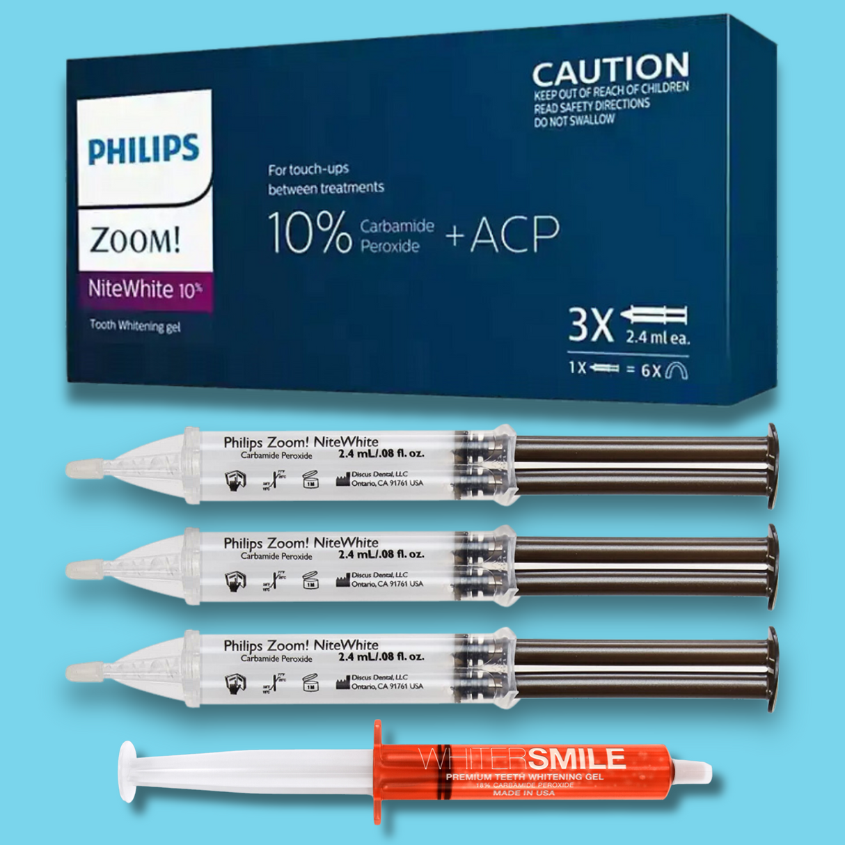 Philips ZOOM! Nite White Gel Kit 10% CP 3 x 2.4g Syringes - Whiter Smile