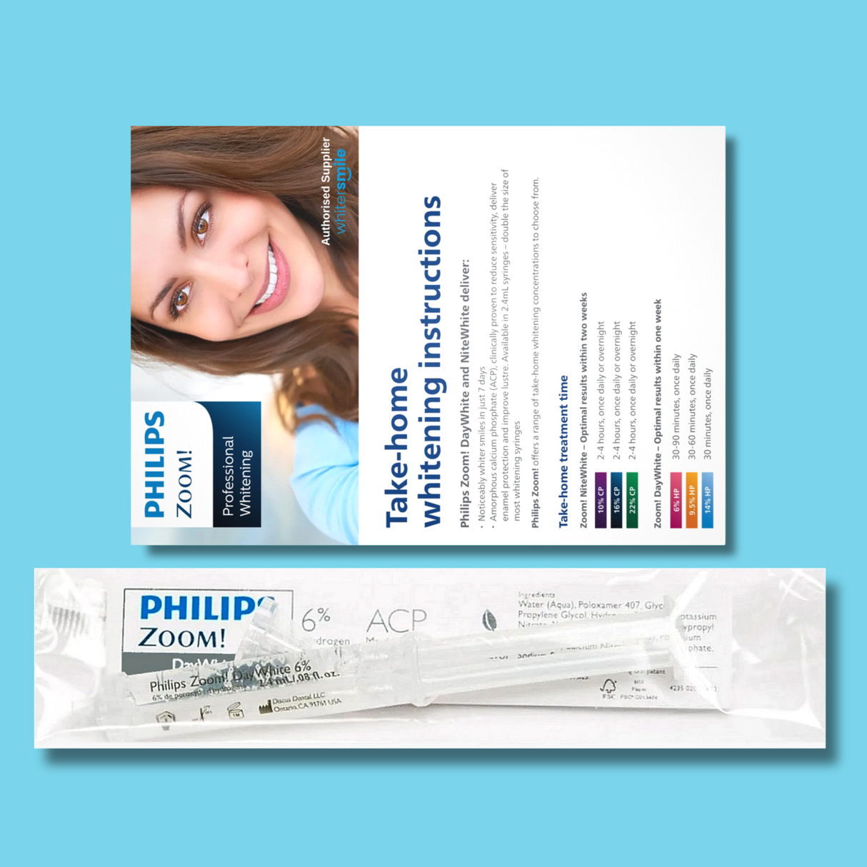 Philips ZOOM! Day White Gel 6% HP Top Up 2.4g Syringe - Whiter Smile
