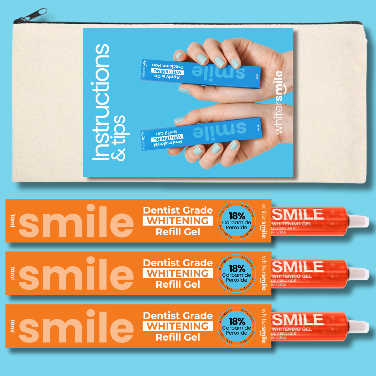 Teeth Whitening Gel 3 x 10g Bulk Pack (Made In USA)