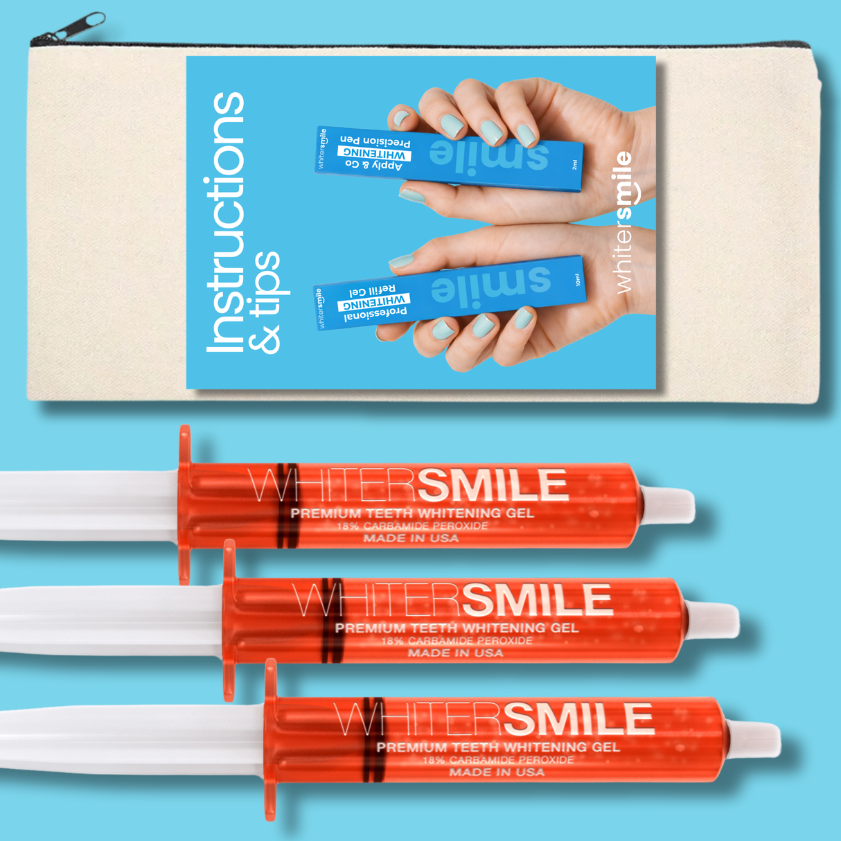 Teeth Whitening Gel 3 x 10g Bulk Pack (Made In USA) - Whiter Smile