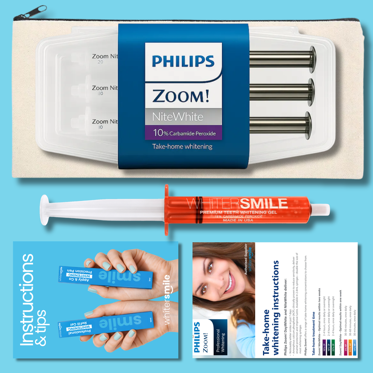 Philips ZOOM! Nite White Gel Kit 10% CP 3 x 2.4g Syringes - Whiter Smile