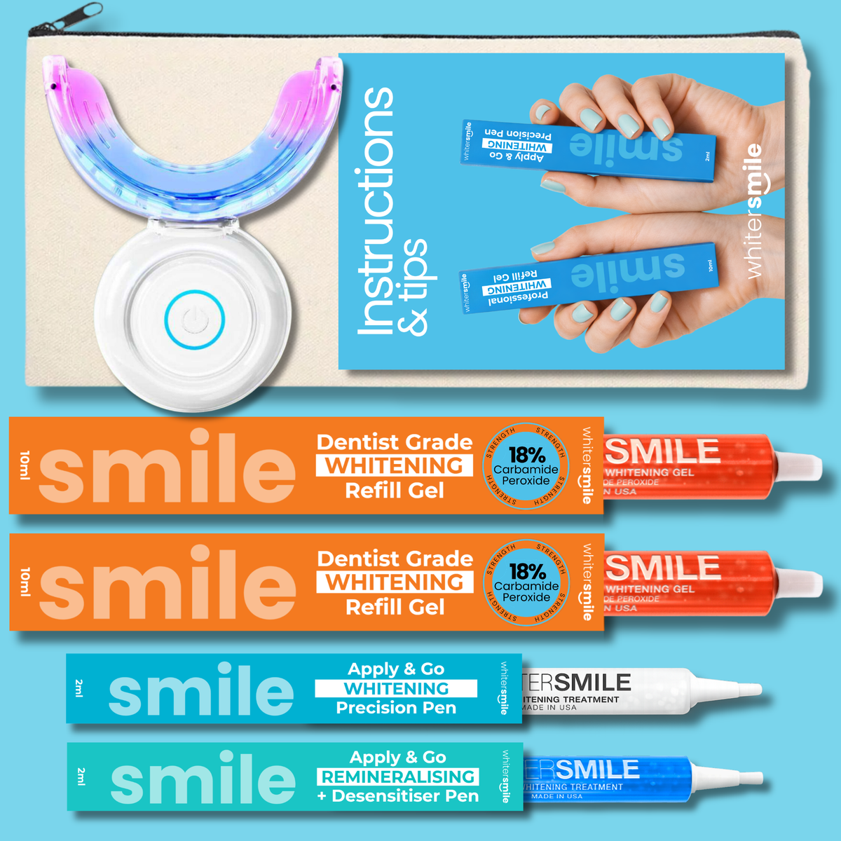 Whiter Smile Express 32 LED Whitening Kit 18% CP (Made In USA)