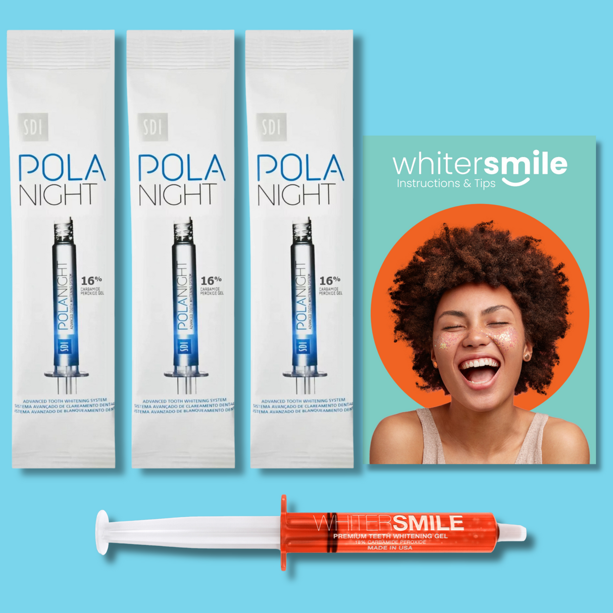 SDI PolaNight Whitening Gel 16% CP 3 x 3g Syringes - Whiter Smile