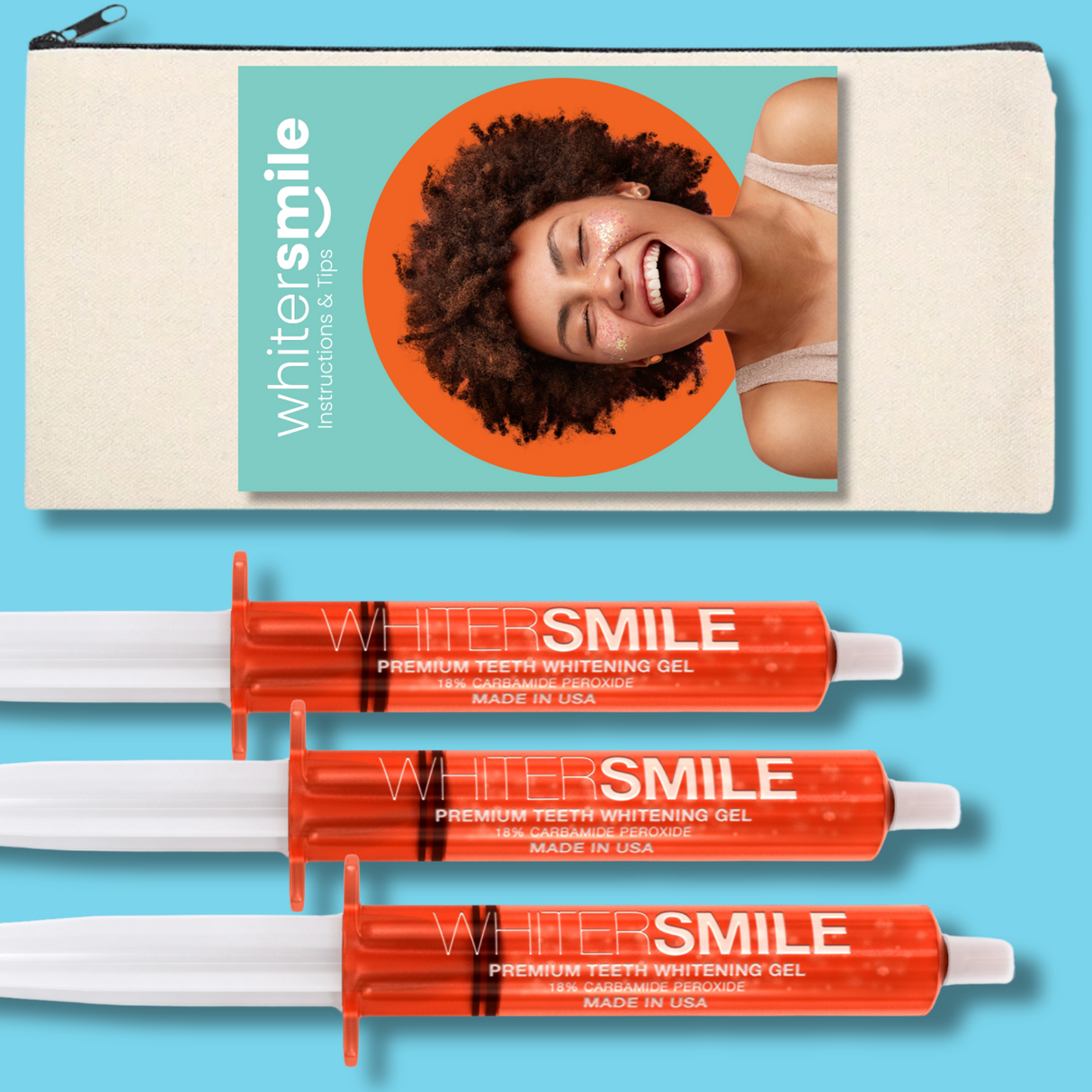 Teeth Whitening Gel (Made In USA) 3 x 10g Bulk Syringe Pack - Whiter Smile