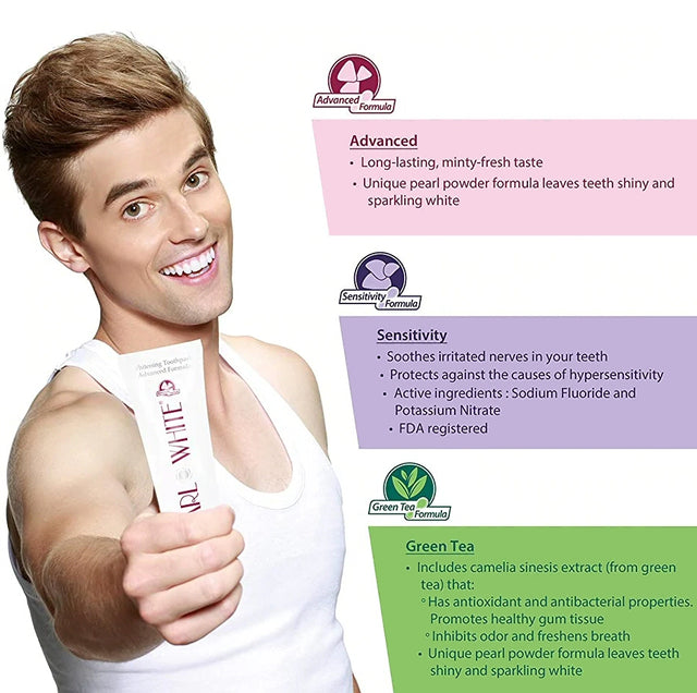 Pearl White Whitening Toothpaste (Green Tea) 120g Beyond Dental & Health
