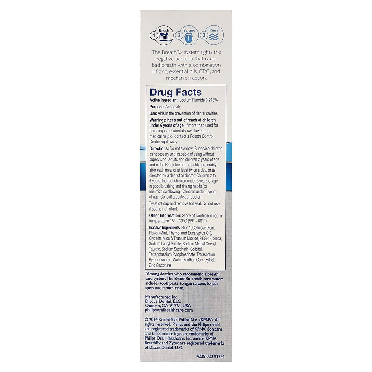 Philips Sonicare BreathRx Whitening Toothpaste 112g BreathRX