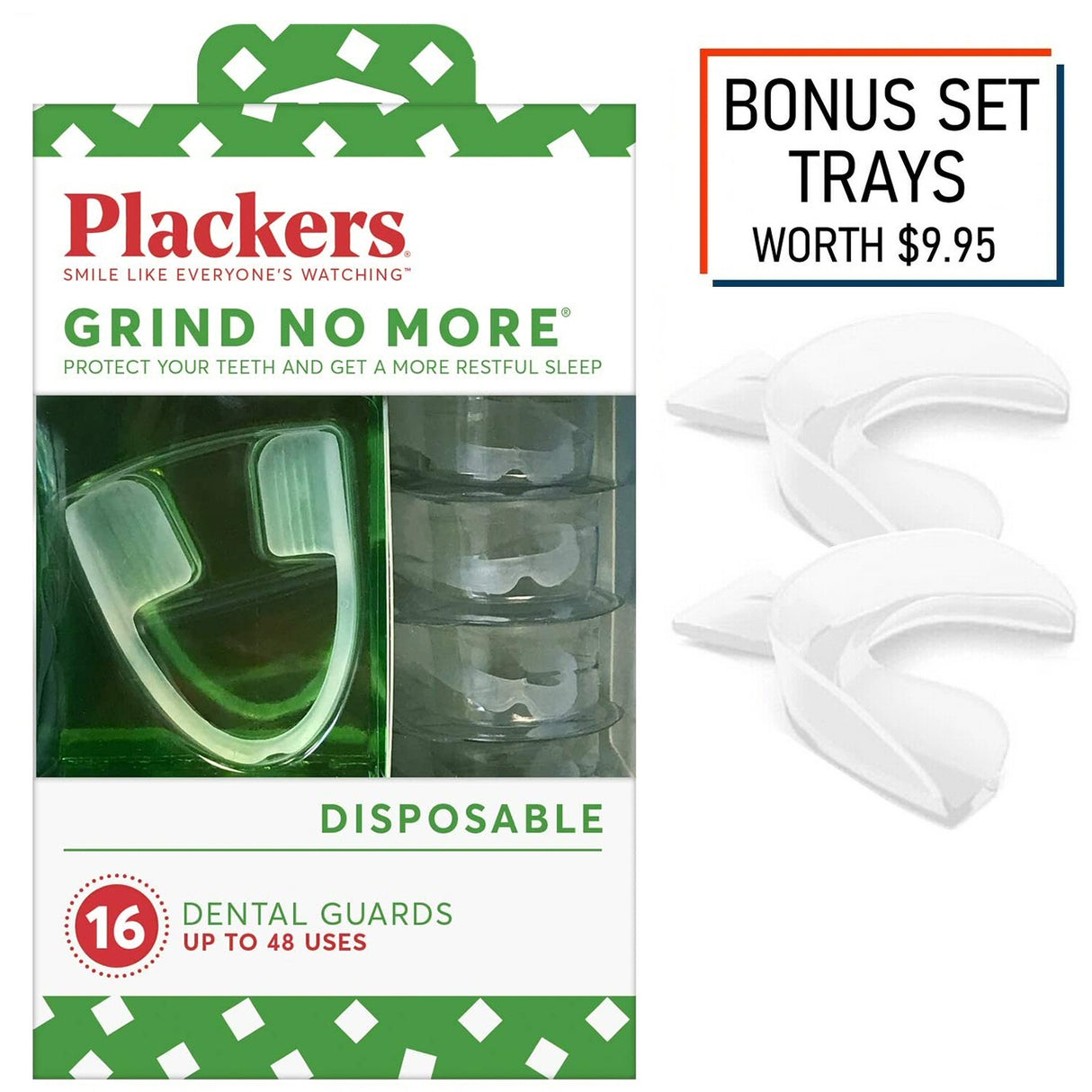 Plackers Grind-No-More Dental Night Protector (16 pack) Plackers