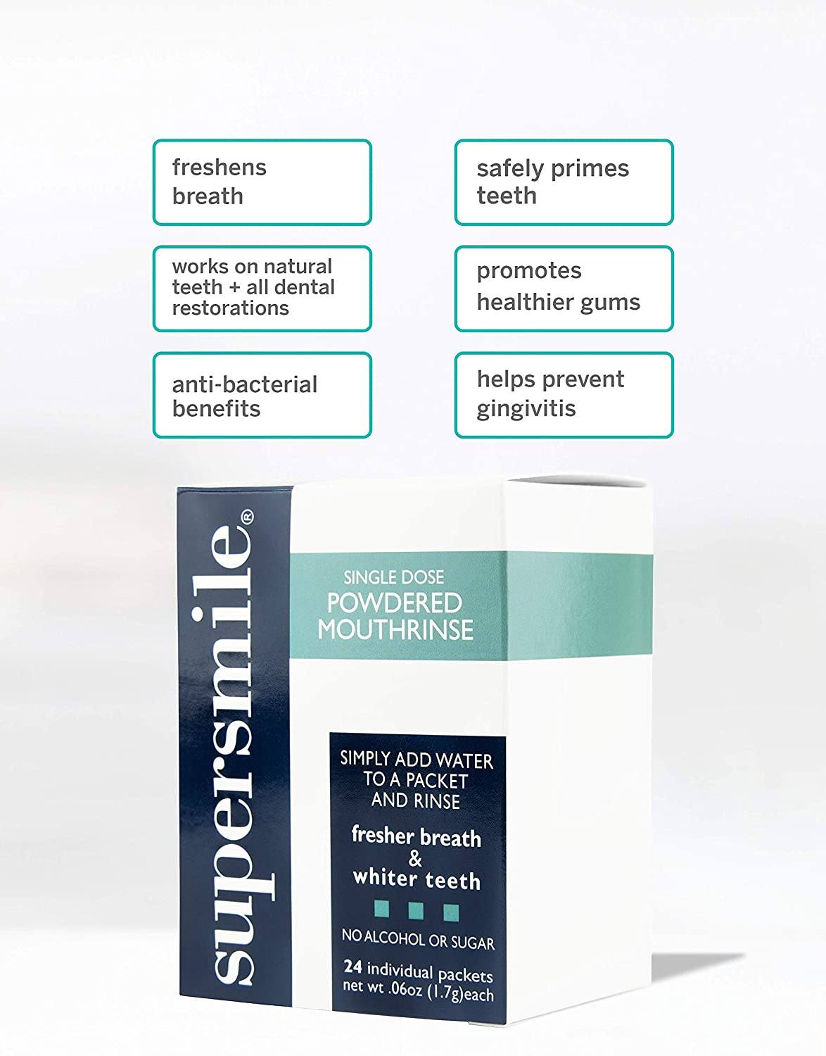 Supersmile Powdered Whitening Mouthrinse (24 pkts) No Box Supersmile