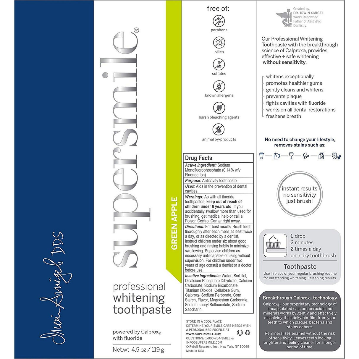 Supersmile Whitening Toothpaste (Green Apple) 119g Supersmile