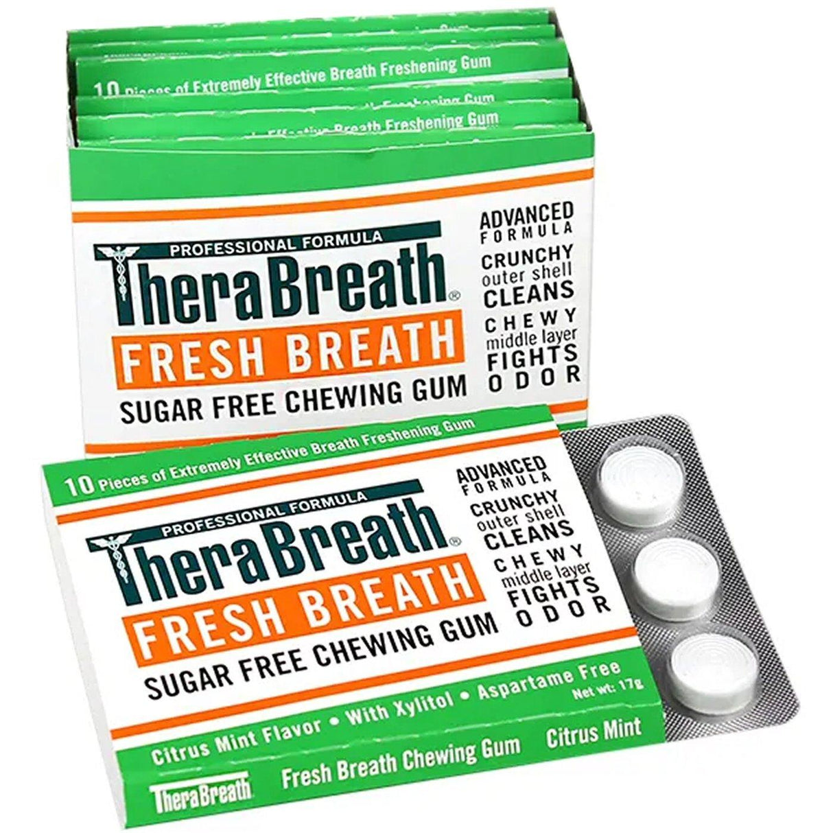 TheraBreath Chewing Gum (12 Pack / 120 Pieces) TheraBreath