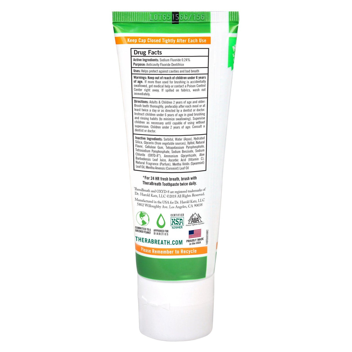 TheraBreath Fresh Breath Toothpaste 113.5g TheraBreath