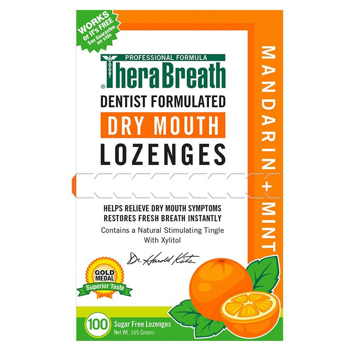 TheraBreath Mouth Wetting Lozenges Mandarin Mint (100 Lozenges) TheraBreath
