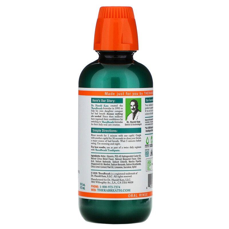 TheraBreath Rainforest Mint Oral Rinse 473ml TheraBreath