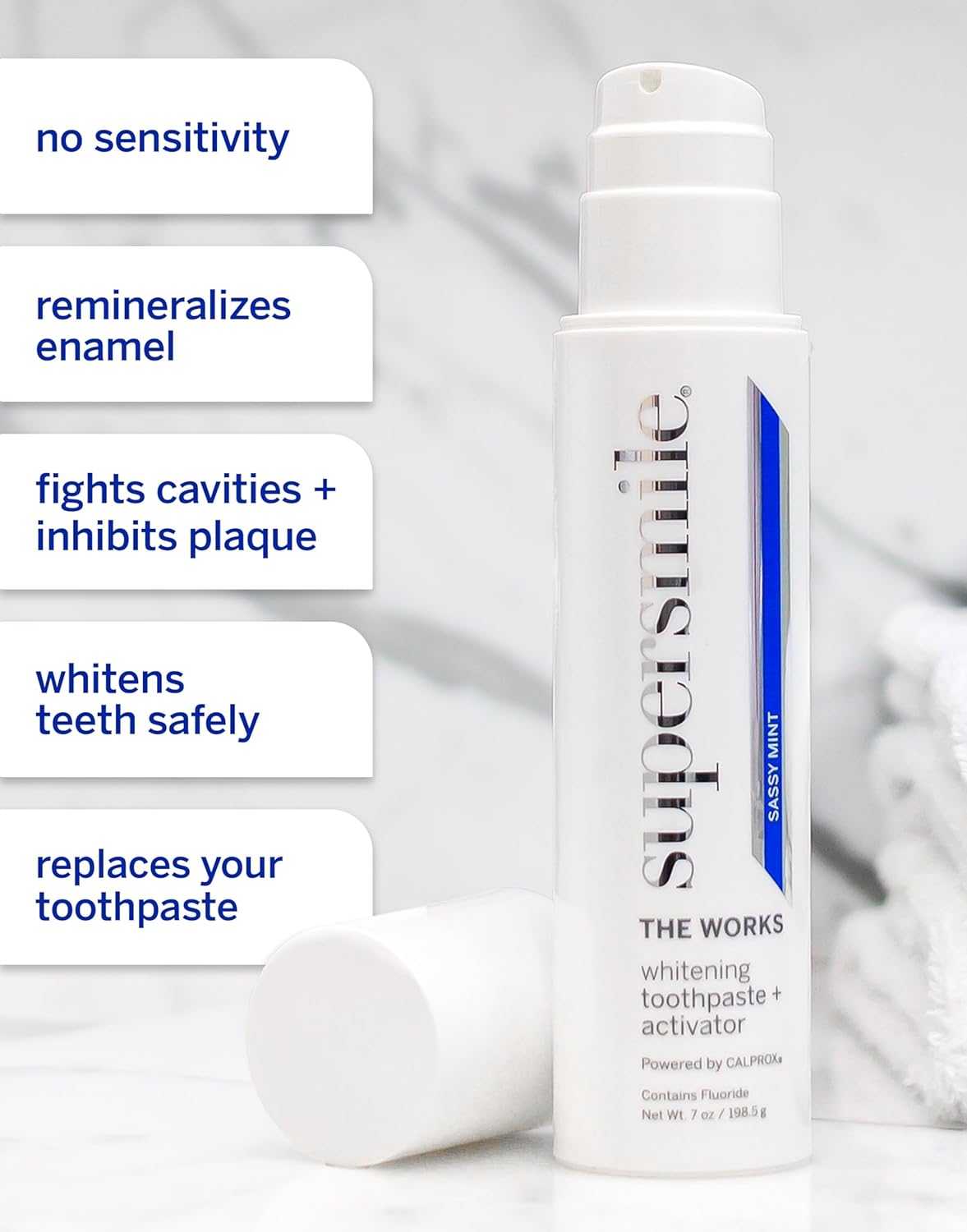 Supersmile The Works Whitening Toothpaste + Activator 198.5g - Whiter Smile