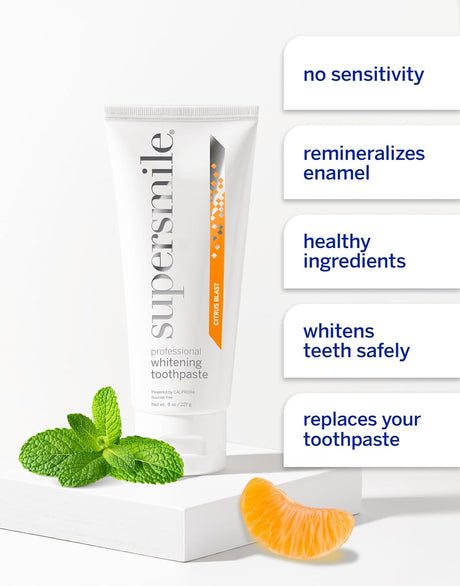 Supersmile Whitening Toothpaste Citrus Blast 40g (Flouride Free)
