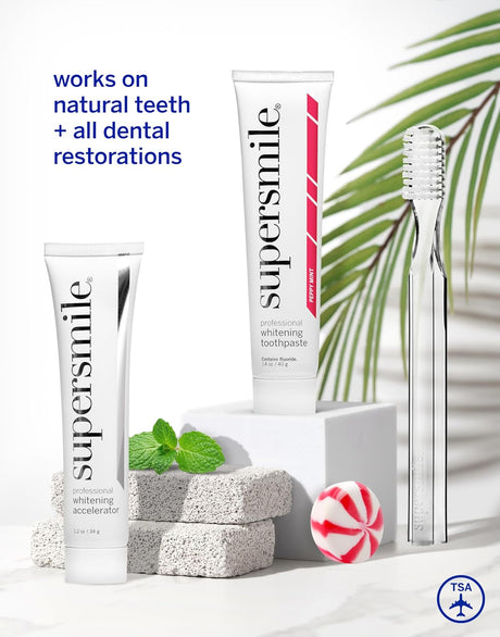 Supersmile Whitening Toothpaste Peppy Mint 40g (Flouride Free)