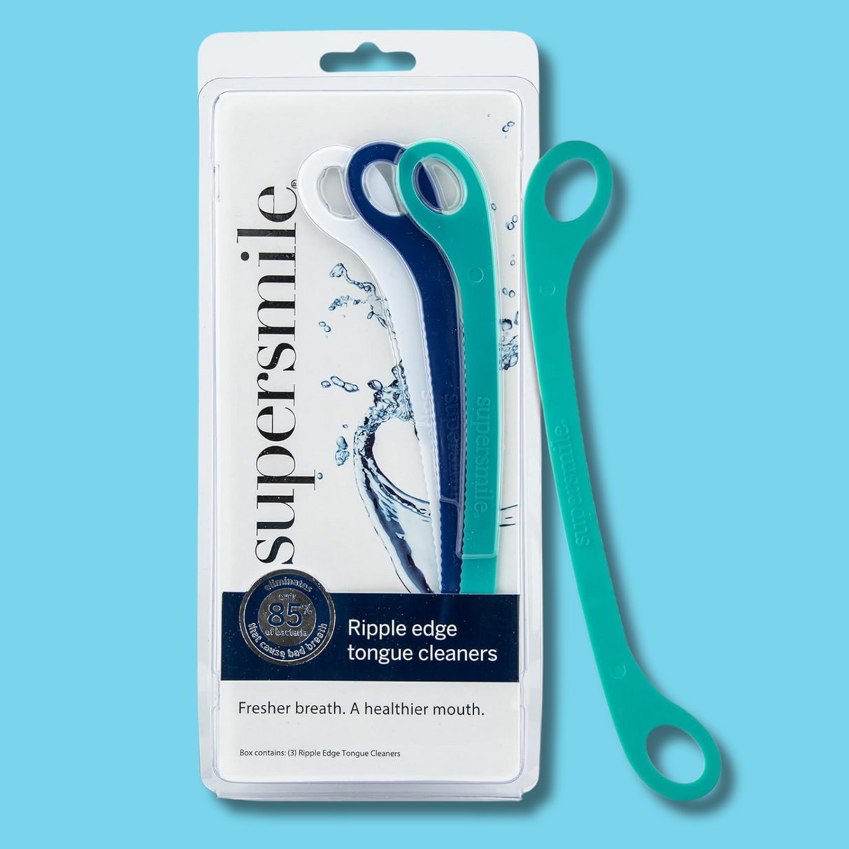 Supersmile Ripple Edge Tongue Cleaner (3 Pack) - Whiter Smile
