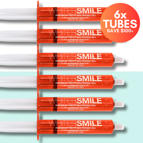 Light Activated Teeth Whitening Gel 18% CP (Made In USA) 6 x Bulk Syringe - Whiter Smile