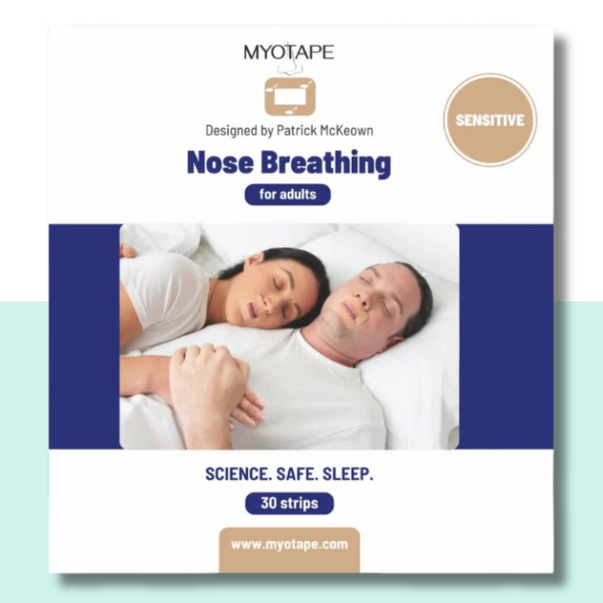 MyoTape Mouth Tape For Adults (30 Strips) Sensitive - Whiter Smile