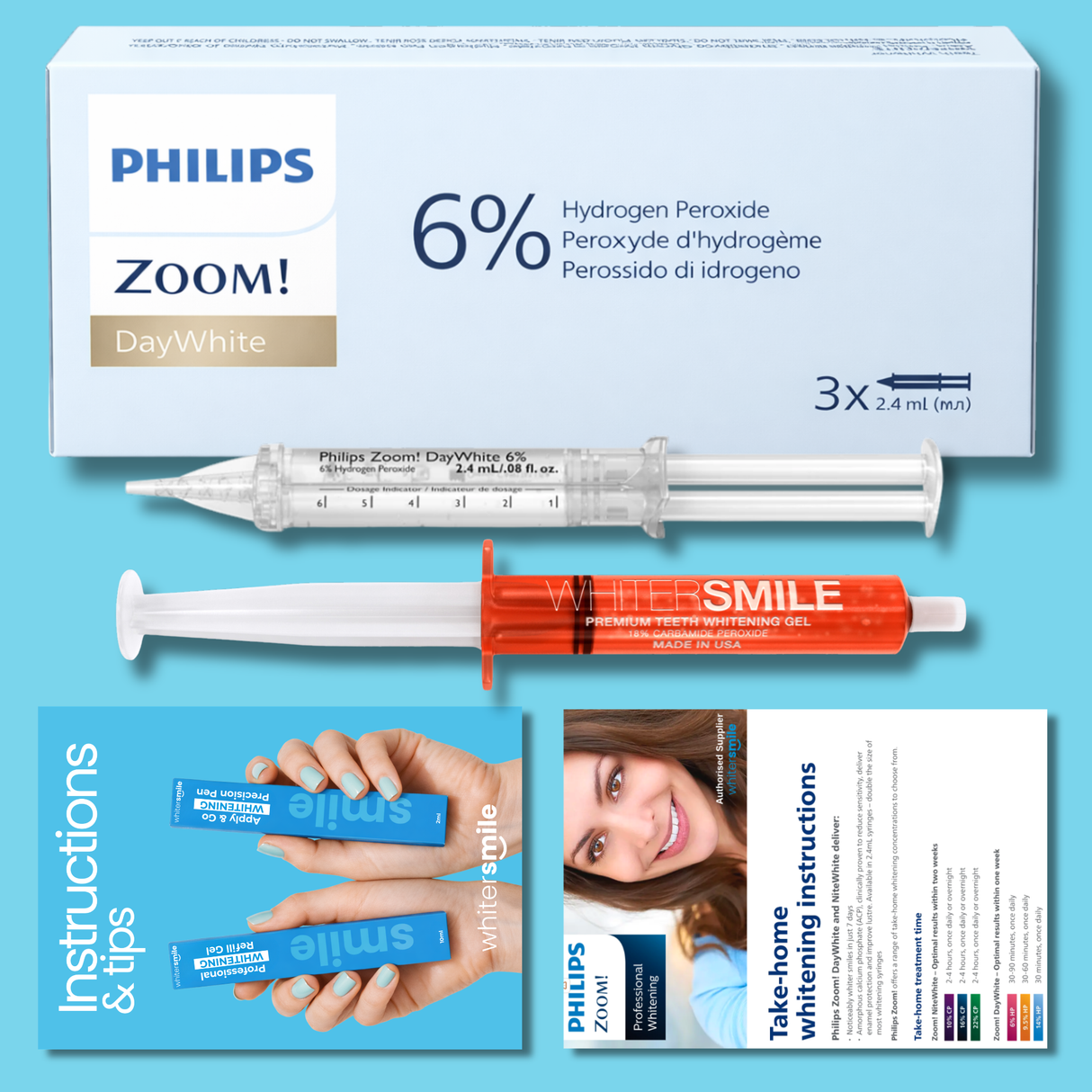 Philips ZOOM! Day White Gel Kit 6% HP 3 x 2.4g Syringes - Whiter Smile