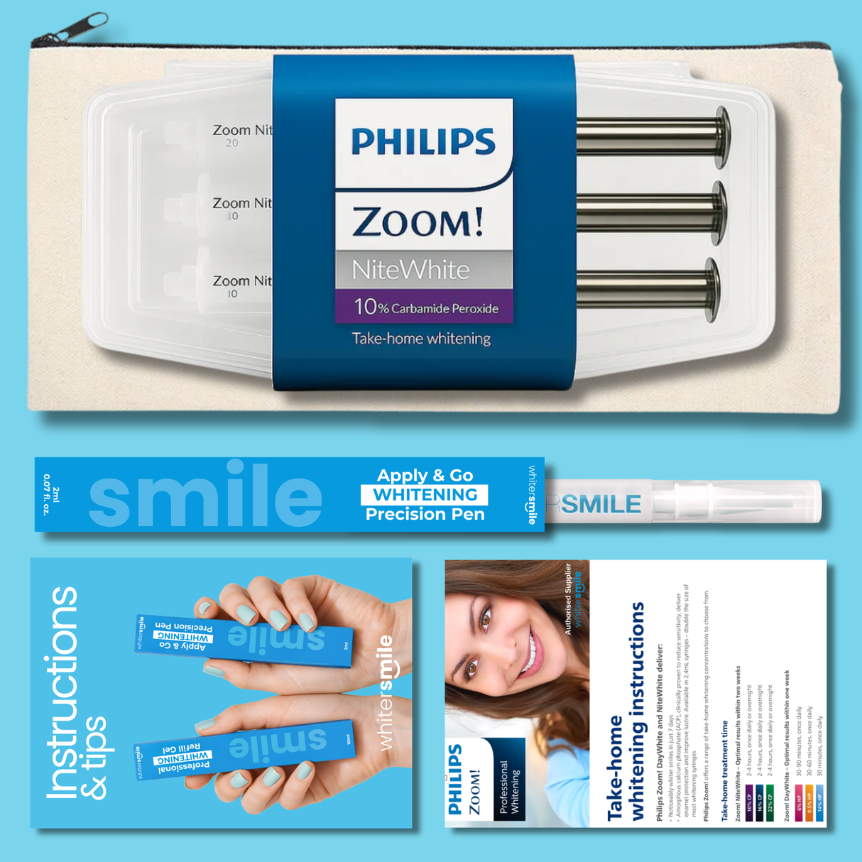 Philips ZOOM! Nite White Gel Kit 10% CP 3 x 2.4g Syringes - Whiter Smile