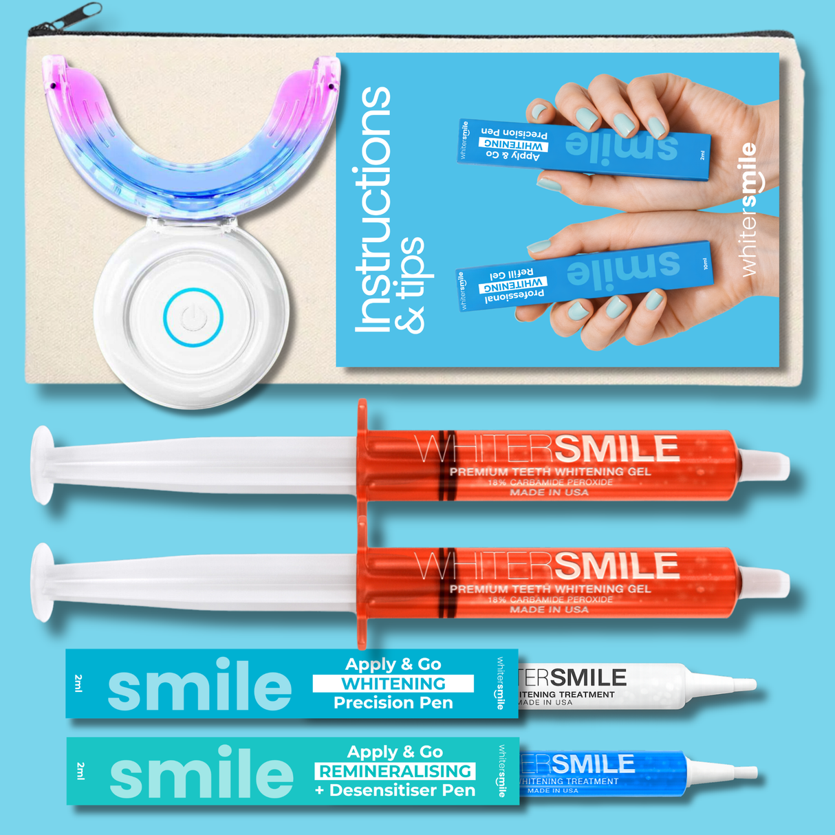 Whiter Smile Express 32 LED Whitening Kit 18% CP (Made In USA)