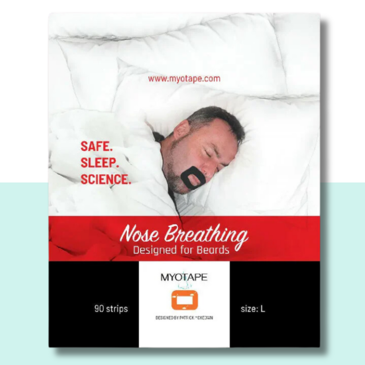 MyoTape Mouth Tape For Beards (90 Strips) - Whiter Smile