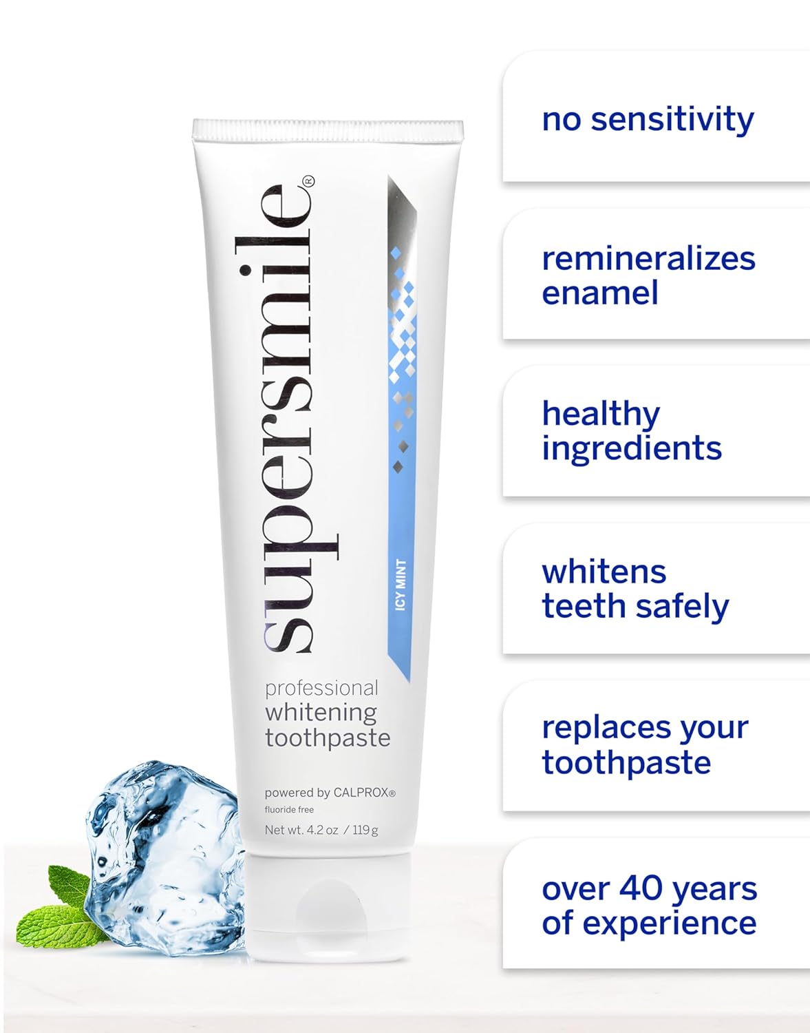Supersmile Fluoride Free Whitening Toothpaste (Icy Mint) 119g - Whiter Smile