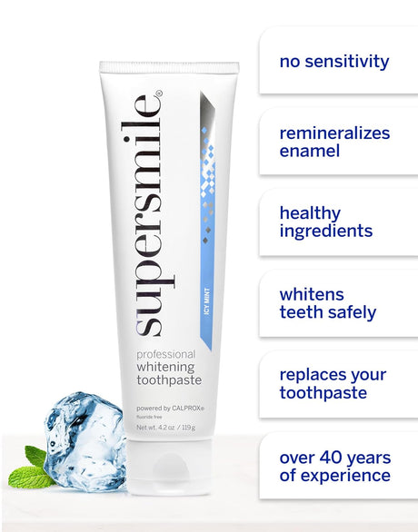 Supersmile Fluoride Free Whitening Toothpaste (Icy Mint) 119g - Whiter Smile