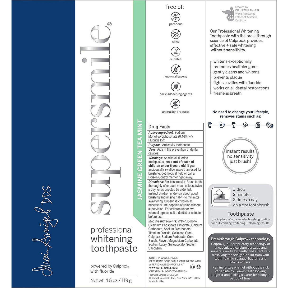 Supersmile Whitening Toothpaste (Jasmine Green Tea) 119g Supersmile 